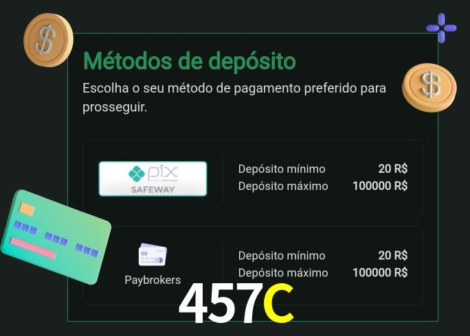 O cassino 457C oferece uma grande variedade de métodos de pagamento